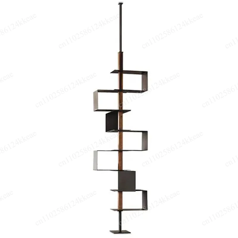 Simple Modern Rotating Bookcase Minimalist Floor Standing Bookshelf Home Decor Storage Wine Rack
