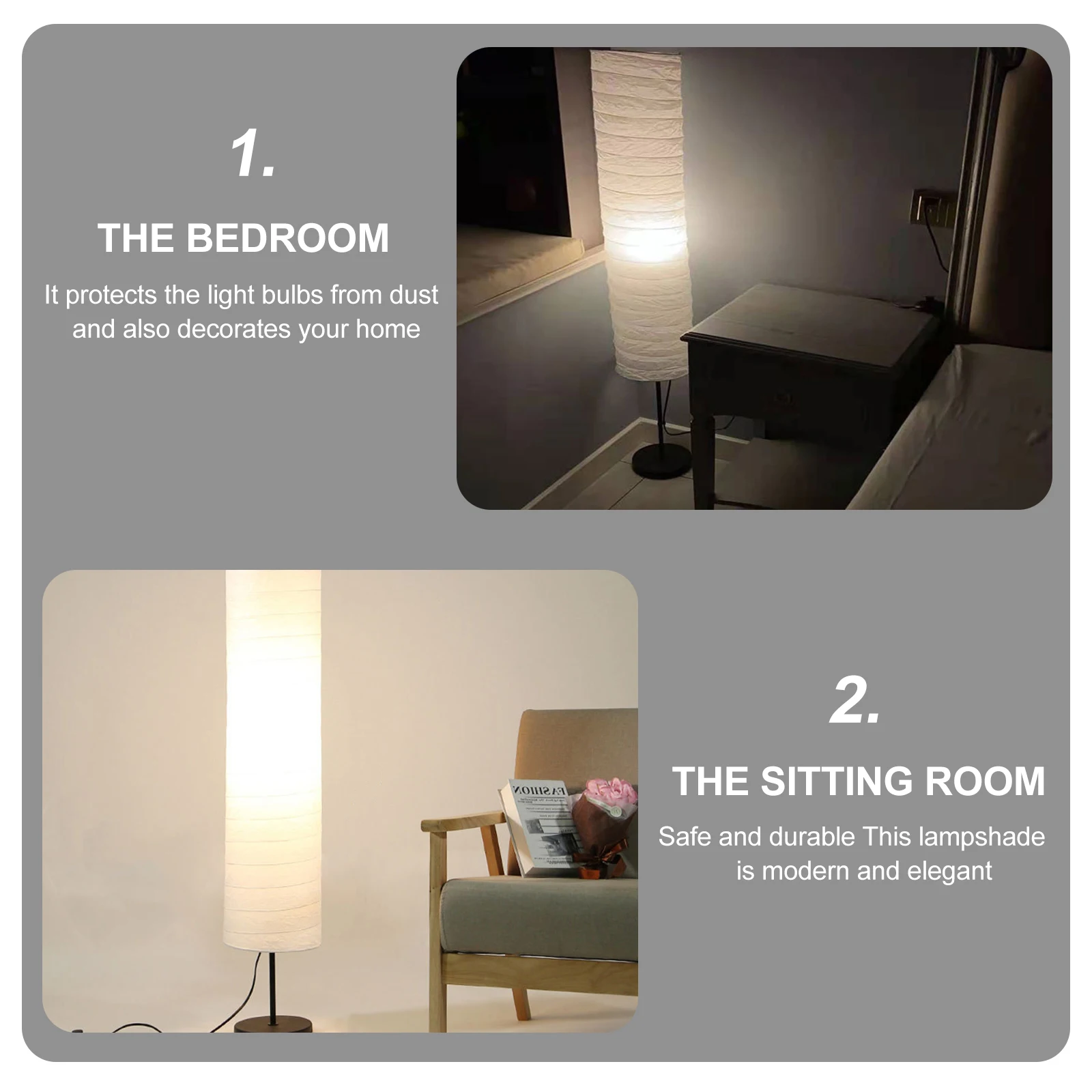 

Paper Floor Lamp Shade Nordic Style Lampshade for Bedroom Living Room Table Lamp Decorative Indoor Light Accessory Home