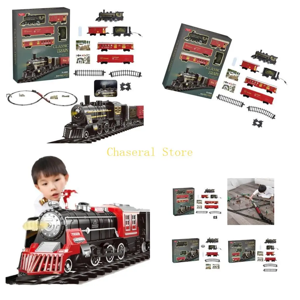 

E7CE Children Train Adventure Theme Carriage Track Set with Train Creative Play for Kids Playset Educational Puzzle Toy
