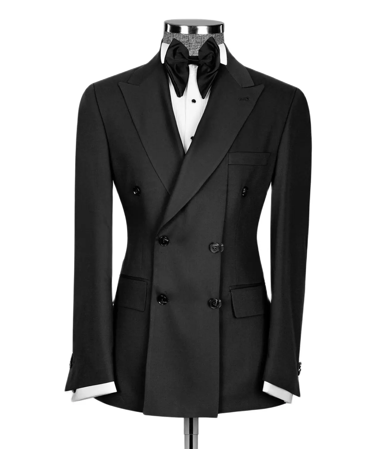 Men Suits Regular Fit 2 Pieces Smart Causal Male Clothing Black Split Blazer Sets Coat Pants Elegant Latest Design Suits For Men