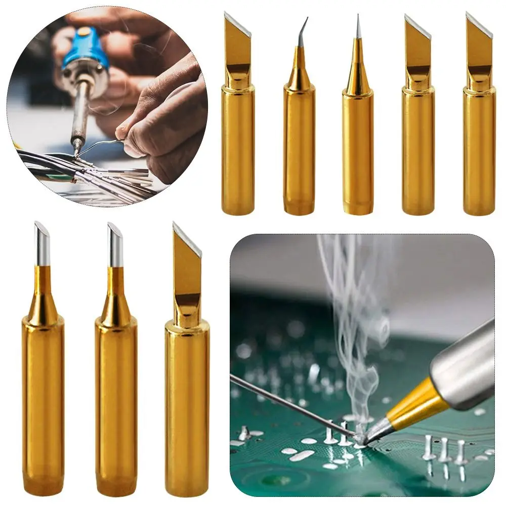 Oxygen-free Copper 936 900M Welding Tips Durable Lead Free Gold Color Searing Iron Tips Solder Head for Hakko/Atten Gold Color