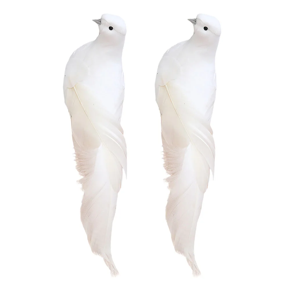 

2 Pcs Simulated Pendant Bird Decorations Home Birds Clip Garden Lovely Pigeon Ornaments Model