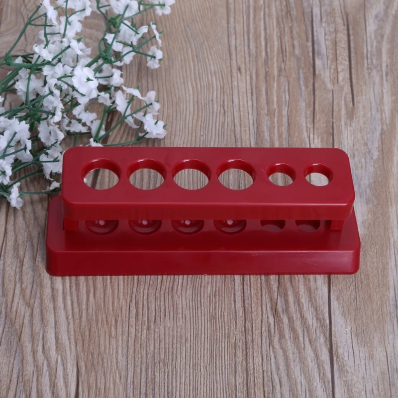 1pcTest Tube Holder 6 Hole Plastic Rack Red Stand Burette Stand Shelf Laboratory