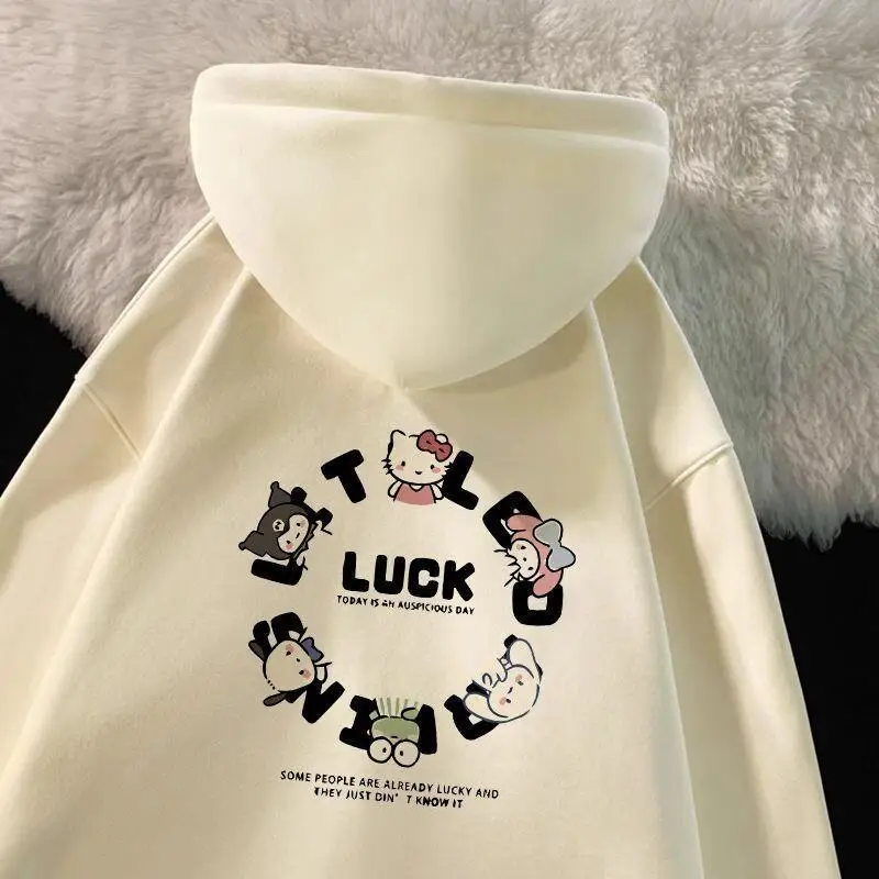 

Sanrio Hello Kitty women's Hoodie Pullover coat tops Cardigan Sweatshirt Cotton Autumn Japanese Style Cute Cartoon Korean Style