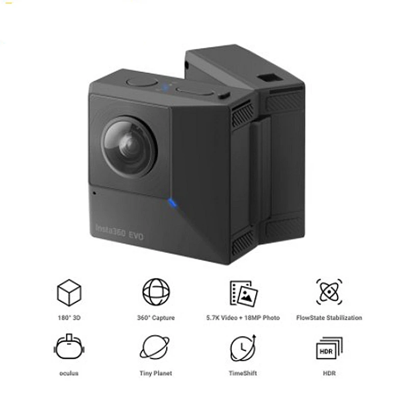 Insta360 Evo 360 Vr 3d 5.7K Opvouwbare Panoramische Video Action Camera Voor Android En Iphone