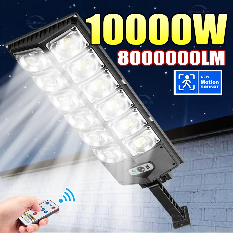 

800000LM светодиодный открытый солнечный стенный свет датчик движения уличный свет 3 режима дворовая лампа дистанционного управления открытая 10000W садовая лампа