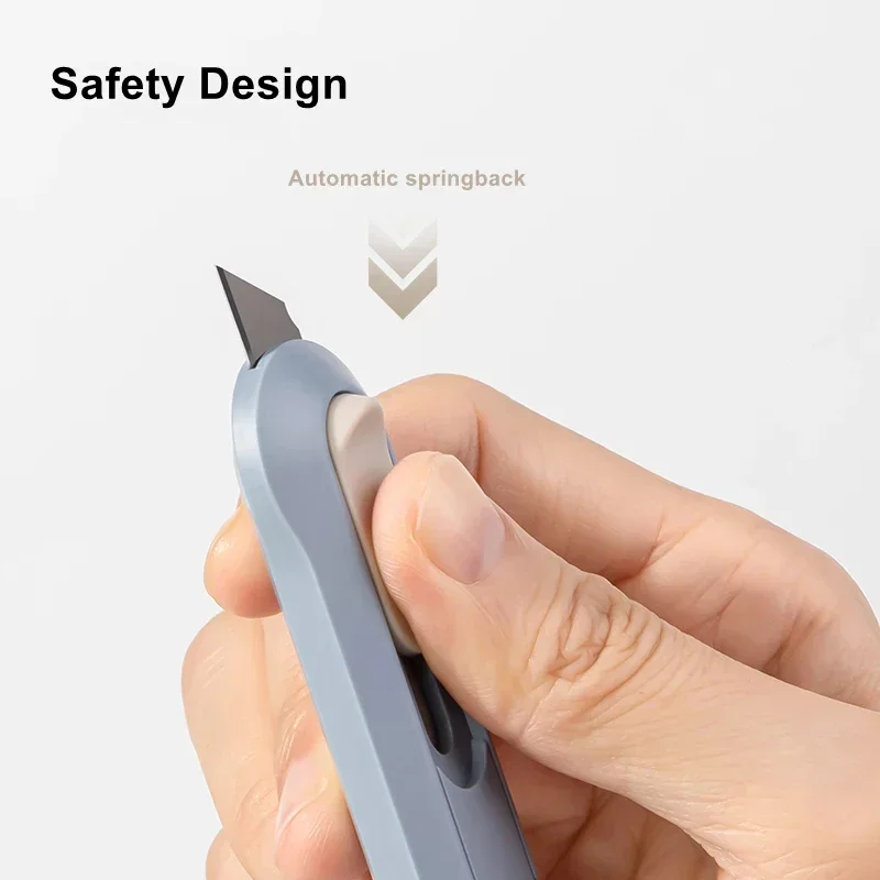 Portable Mini Box Cutter Utility Knife, SK5 Metal Blades  Opener Cutting Auto-Retractable Pocket Paper