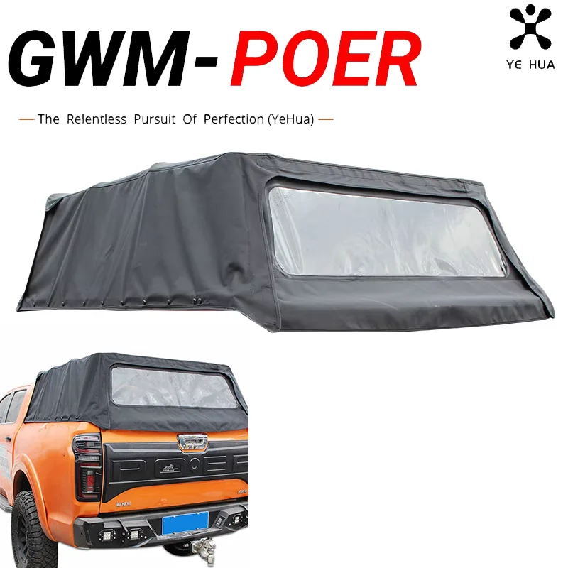 For Great Wall Poer Gwm Poer 2020 2023 Car Soft High Hood of Trunk Rain Shelter Automobiles Modification Accessories Parts Tools