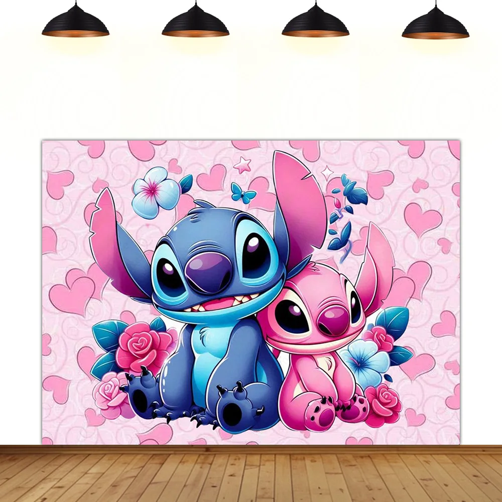 

wedding theme background Stitch Angel love wedding party Valentine's Day lovers Boys and girls photography backdrop