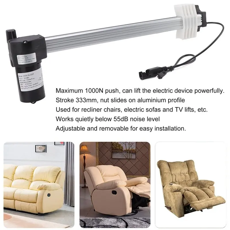 【Big Deal】Controller Replacement DC29V For Electric Sofas Lift Chairs 333Mm Stroke Recliner Lifter