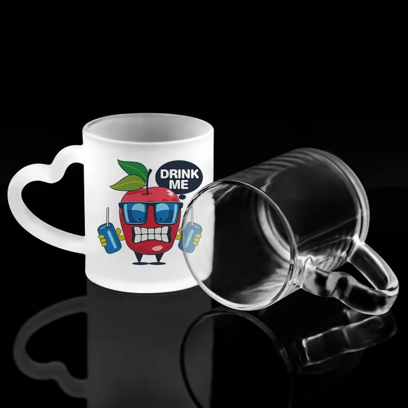 12pcs 11oz Sublimation Blanks Glass Picture Frame Transparent Beer/Coffee Mugs With Handle For Diy Gifts