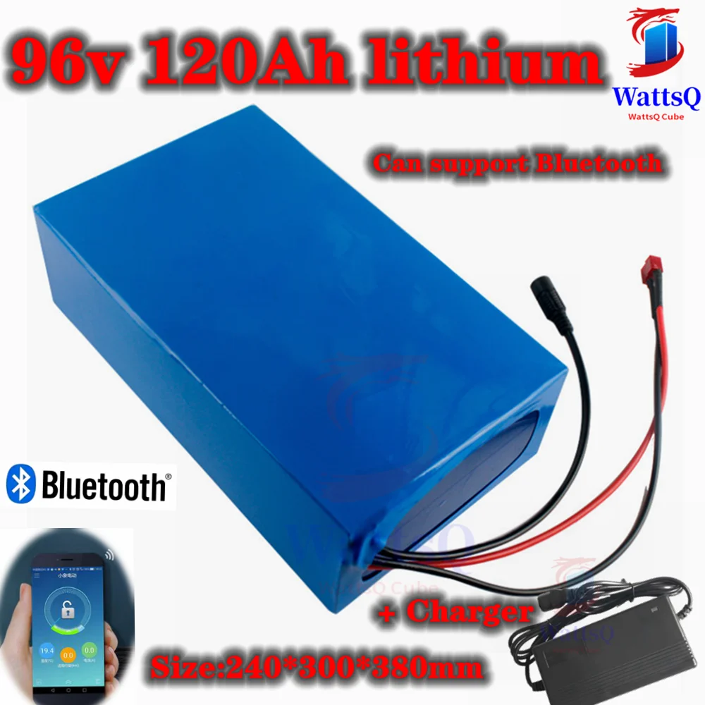 96v 120ah Lithium Ion Battery Li Ion Bluetooth BMS APP For 5000W Motor Robot Scooter Bike Motorcycle AGV Bike + 10A Charger