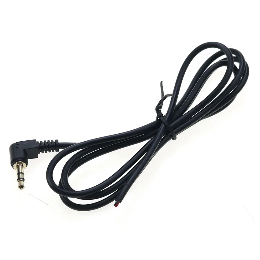 cltgxdd 3.5mm 3pole Stereo Headset Male Plug With Cable Connector 90 Degrees Black Audio Jack Adaptor Lengt:95cm Need To Weld