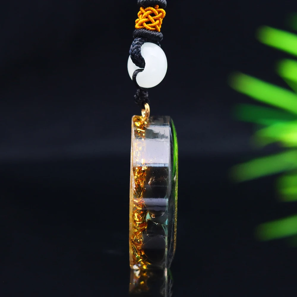 Orgonite Pendant Energy Natural Stone Necklace Jewelry Chakra Reiki Yoga Healing EMF Radiation Protection Resin Gifts Amulet