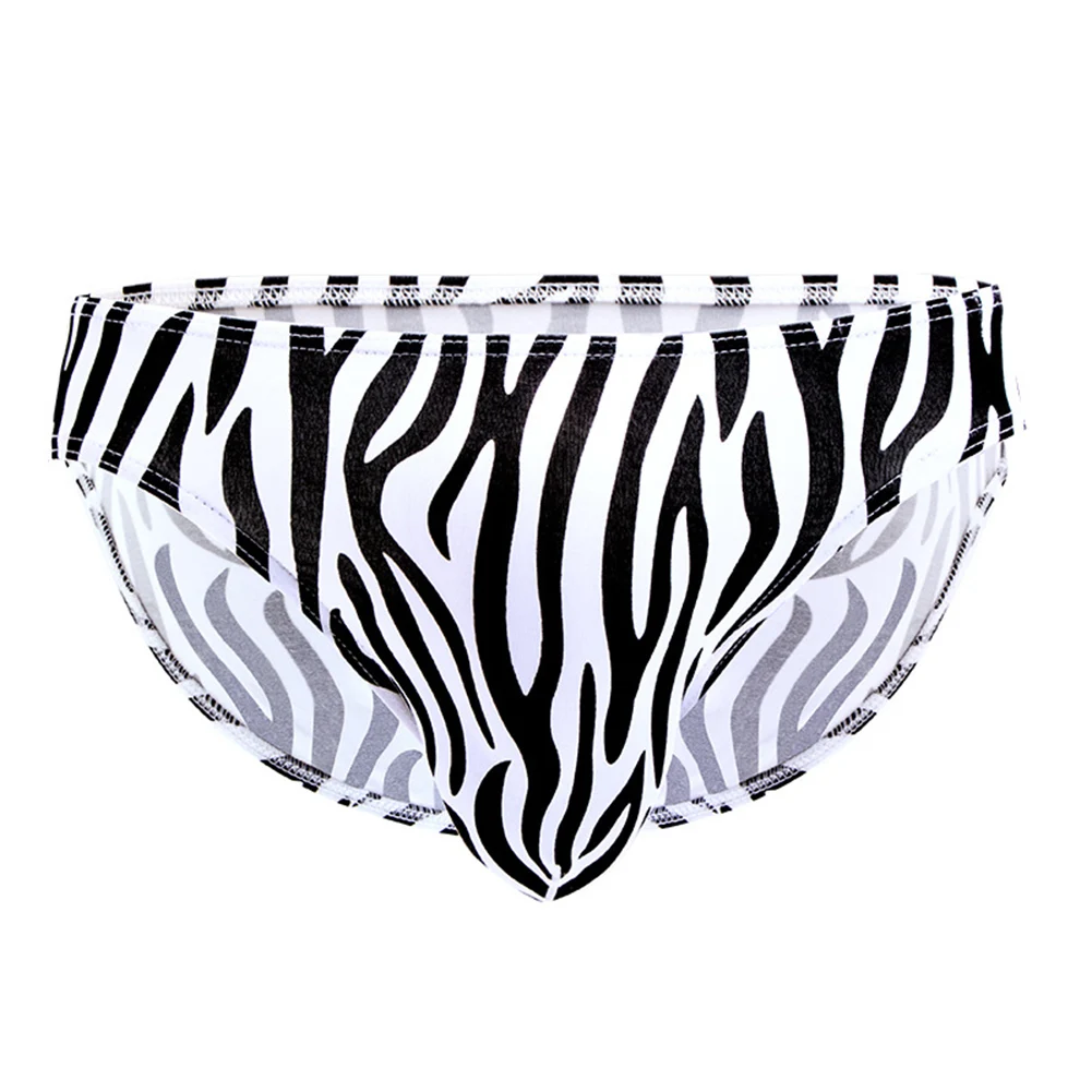 Low Waist Men's Stripe Print Briefs Breathable Stretchy Comfortable Underwear Sexy Fashion Triangle Panties Daily Wear