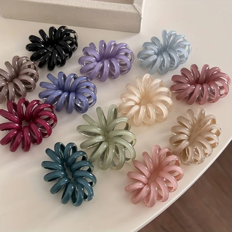 6pcs/set Spiral Hair Ties Large Size Fresh Color Telephone Cord Scrunchies High Elasticity Rubber Band Women Hair Accessories