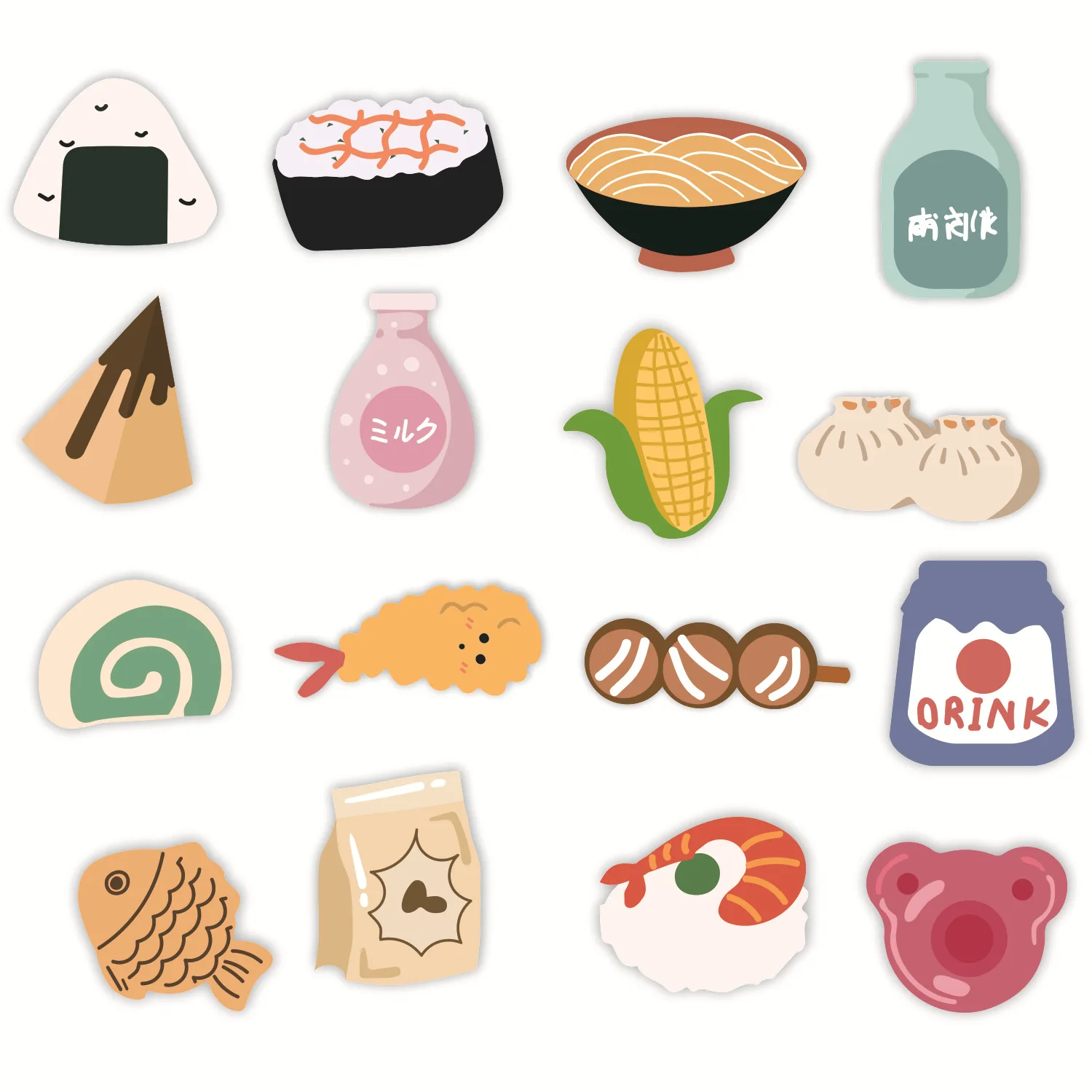 32pcs/Pack Japanese Food Stickers Laptop Bicycle Guitar Skateboard Sticker Kid DIY Graffiti Waterproof stickers Toy