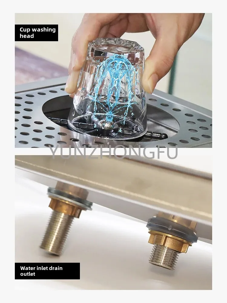 Stainless Steel Integrated Faucet High Pressure Cup Washer Bar Water Tray Thickened Embedded Multi-Function