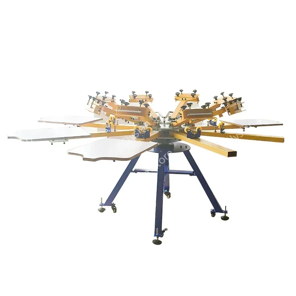 Screen printing machine 4 colors 1 adjustable double spring device