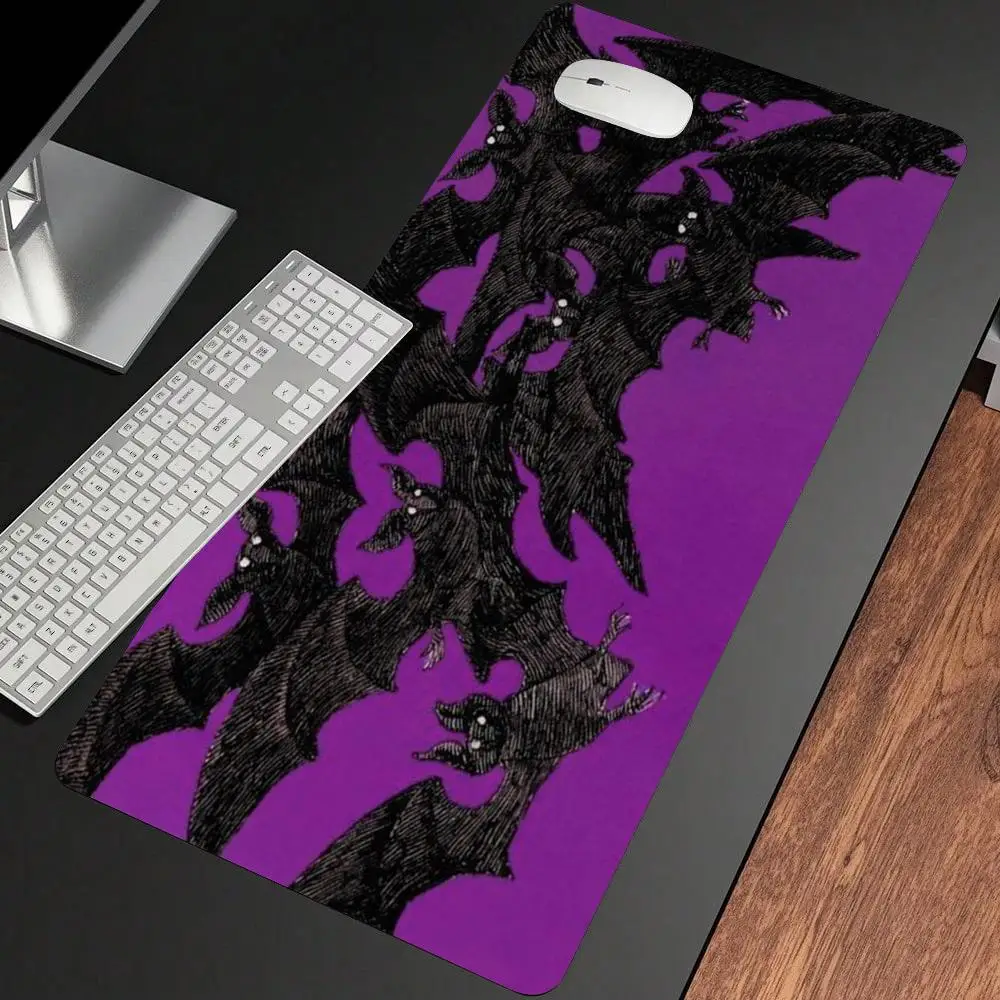 Vleermuizen Halloween Bureaumat Paars Gaming Grote muismat XXL Toetsenbordaccessoires Muismat Rubber Kawaii Muismat Gamer XXL