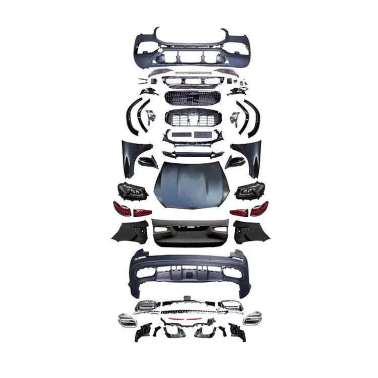 New GL X164 W164 2009-2012 High Quality Front Bolt-On Plug & Play Body Kit with Tail Lights Headlights Trunk Lid Hood Bumpers