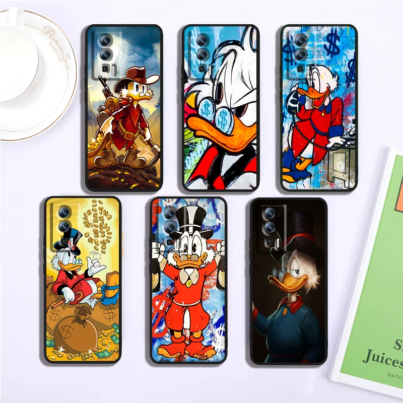 Disney Scrooge McDuck For Xiaomi Redmi 9A 9C 9AT 10C 9 9T 10 12C 13C 8 12 K60 A1 K50 K40 5G Black TPU Phone Case