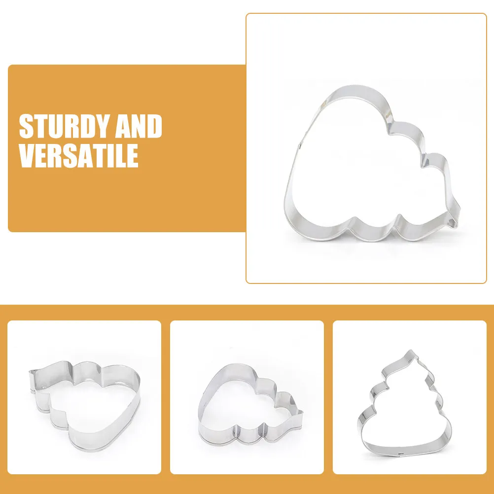 4Pcs Stainless Steel Poop Biscuit Cutters DIY Cookie Mold Creative Baking Fondant Chocolate Birthday Holiday Biscuit Cutter