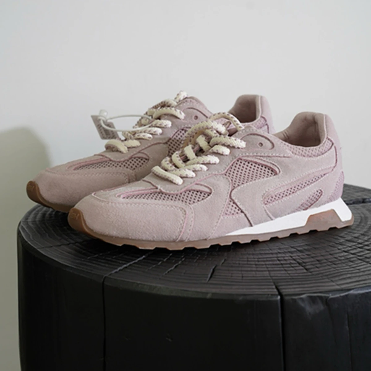 

Dave&Di Lightweight Comfortable Vulcanized Shoes Minimalist Women's Sneakers Shoes Cowhide Splicing Mesh Training Shoes Women