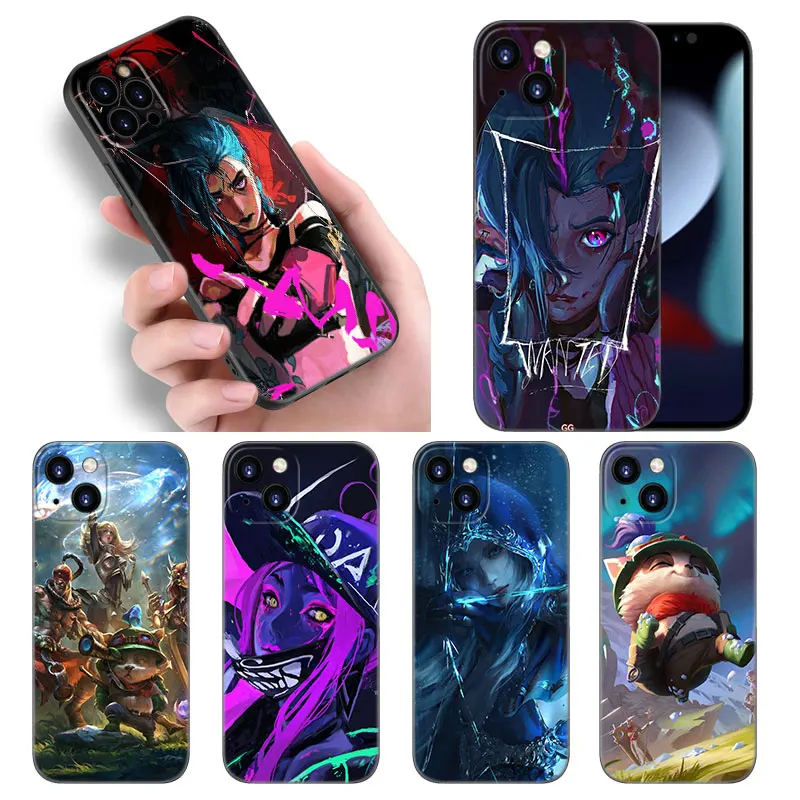 League Of Legends Game Phone Case For Apple iPhone 12 13 Mini 11 14 15 Pro Max 7 8 Plus X XR XS SE 2020 2022 Black Silicone Case