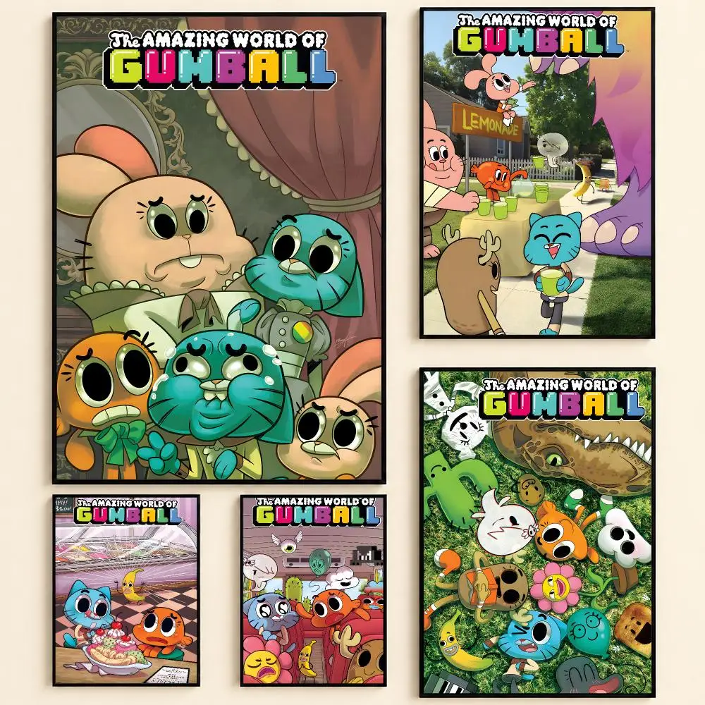 Anime The A-Amazing World Of Gumball Poster HD Waterproof Aesthetic Wall For Home Decor Trendy Durable Easy To Apply Art