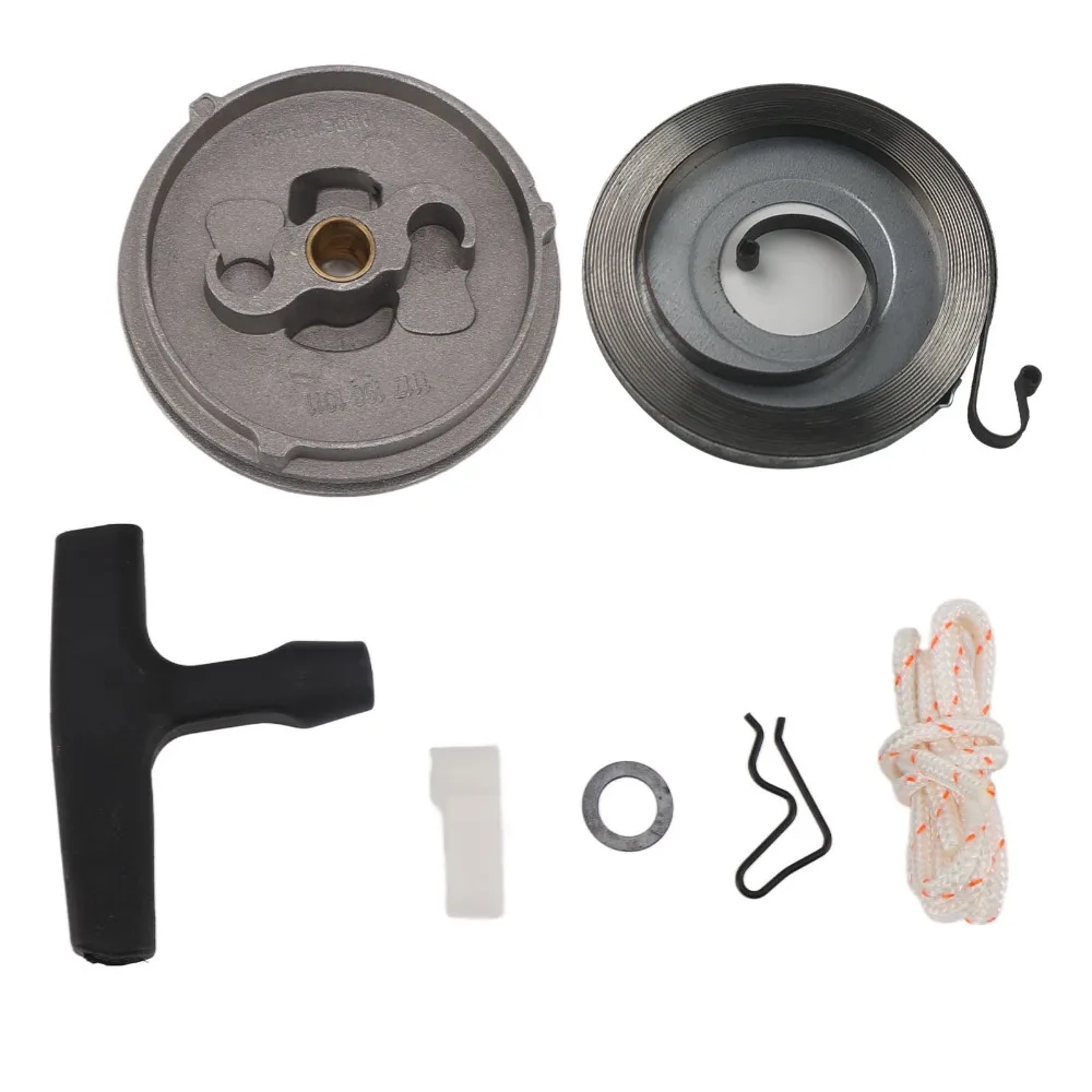 Silver Chainsaw Starter Assembly Metal Easy to Install Recoil Pull Starter Compact for TS350 038 041 MS380 MS381