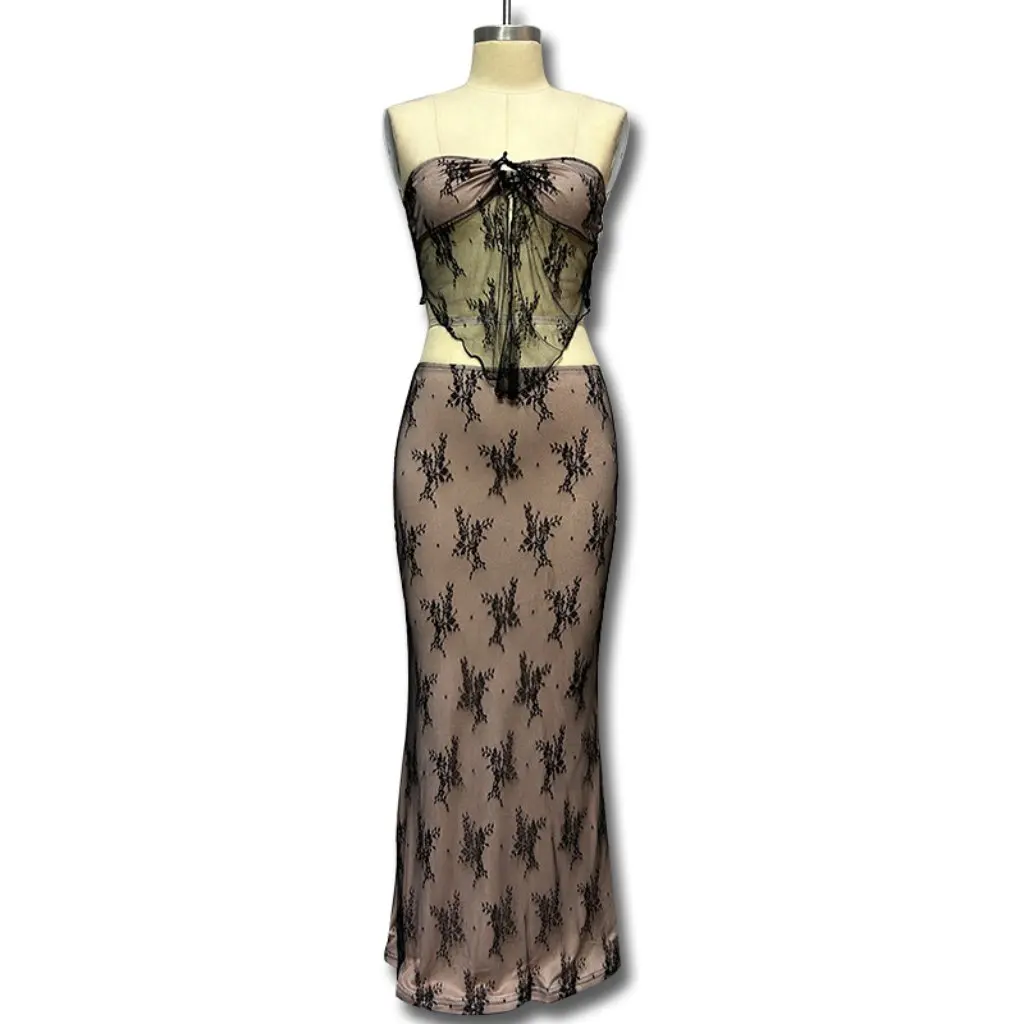 

Women's Lace Skirt And Chest Wrap Dress Slim-fit Sexy Suit Summer New European And American Style Fashion