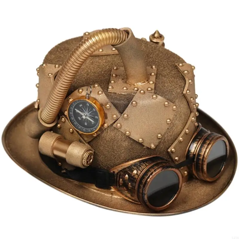 

L5YA Steampunk Top Hat With Goggles For Men Gay top hat Bowler Top Hat