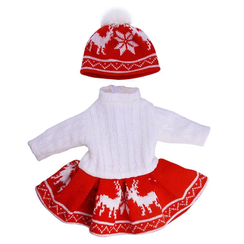 Christmas New Doll Clothes Elk, Snowflake Dress Set For 18 Inch American&43cm Baby New Life Girl Doll Girl Toy