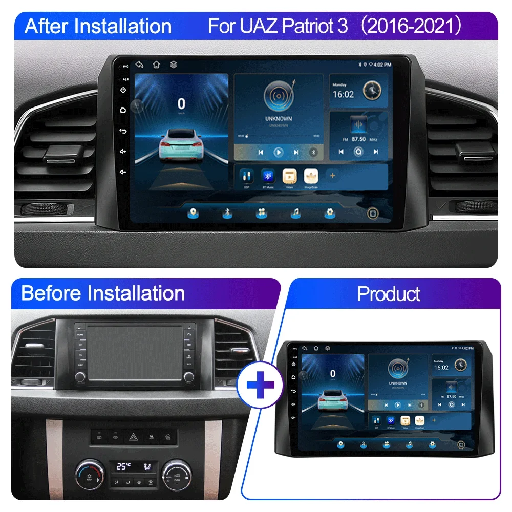 LZJN Android 16 Car Radio For UAZ Patriot 3 2016 - 2021 Multimedia Video Player Navigation stereo GPS No 2din 2 din dvd 4G+WIFI