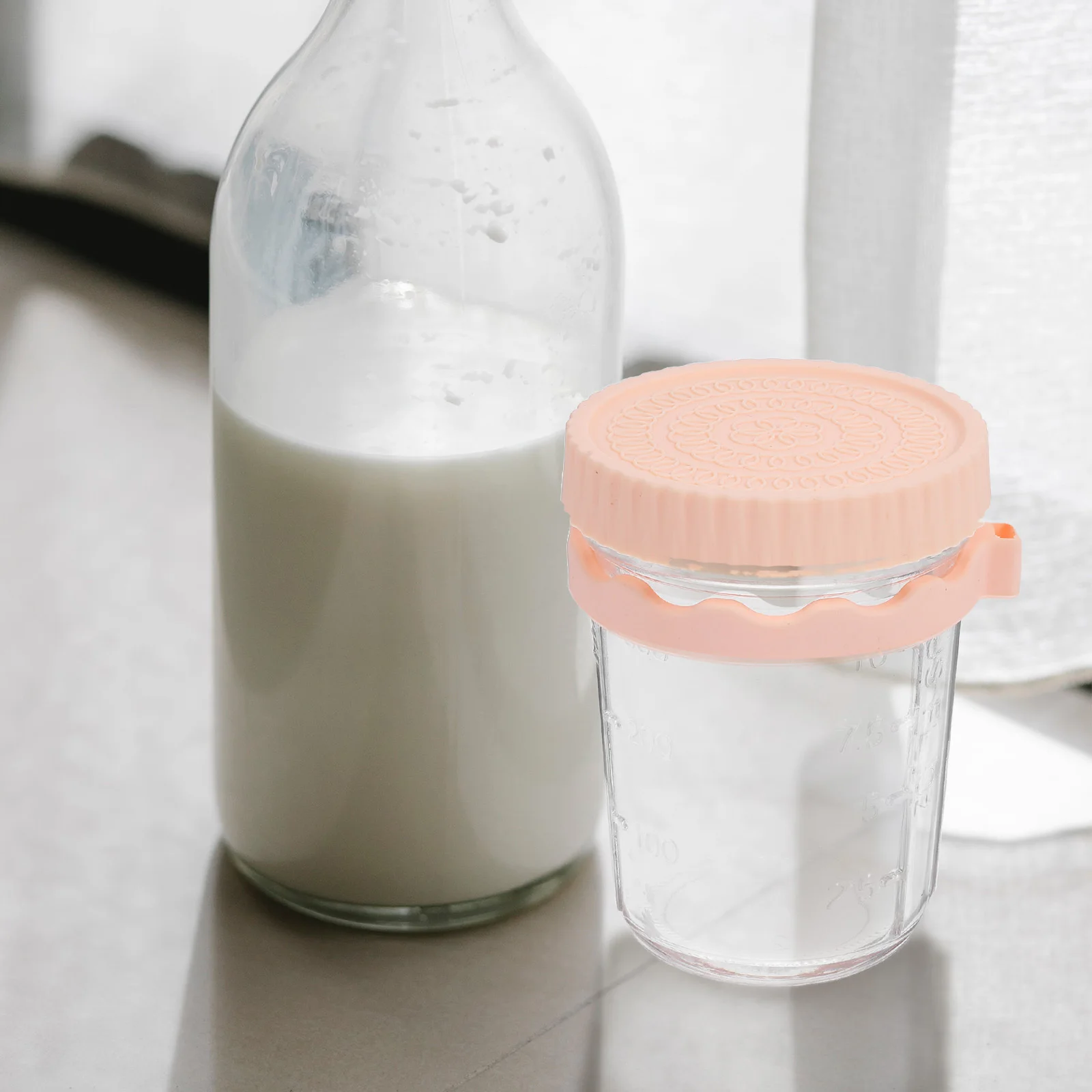 

Multi-Purpose Glass Food Jar with Lid for Yogurt Oatmeal Dried Fruit Storage Portable Breakfast Cup Perfect Gift for Holidays