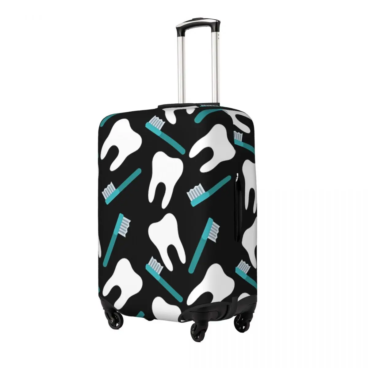 

Funny Dental Definitions White Tooth Pattern- Funny Dentist Suitcase Cover Protection Elastic Travel Luggage Protector Covers