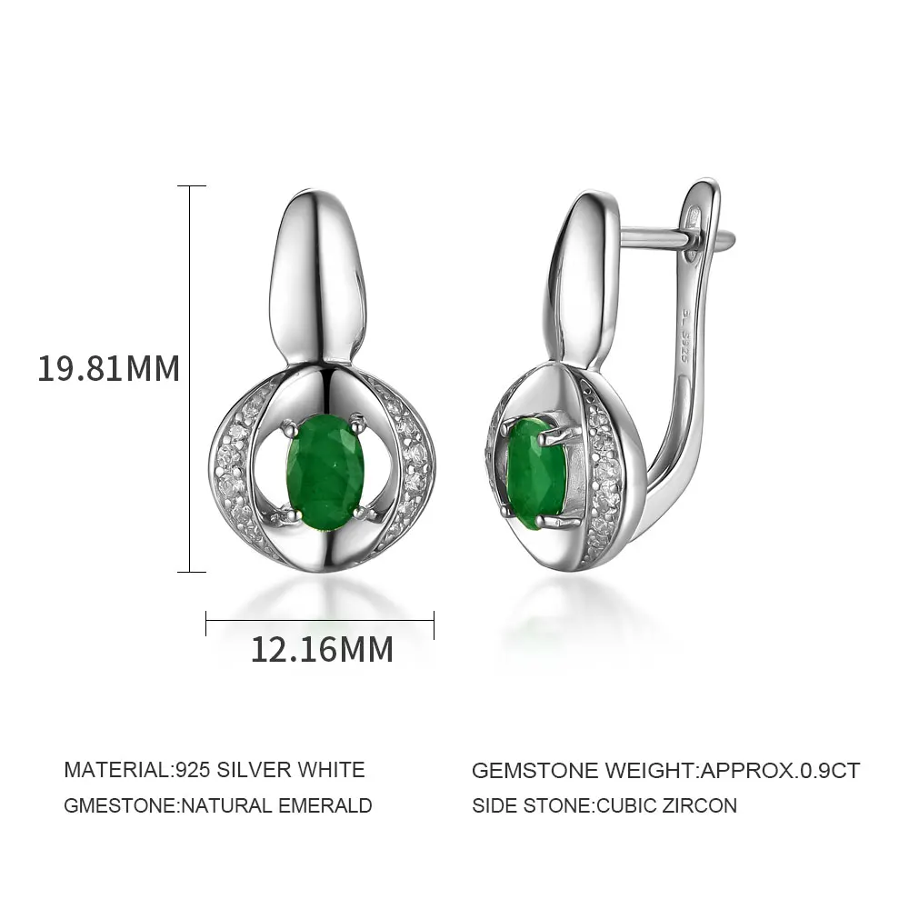 Natural Zambia emerald earring oval cut 4*6mm real gemstone fine jewelry 925 sterling silver for women mom wife nice gift