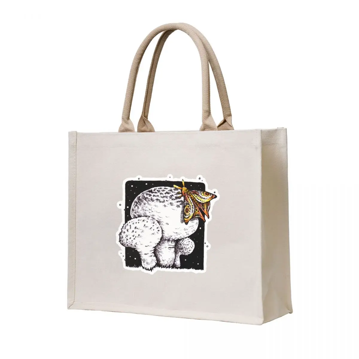 

moth and musroom spores Tote Bag Cloth bags shopping trolley bag Canvas shoulder bag