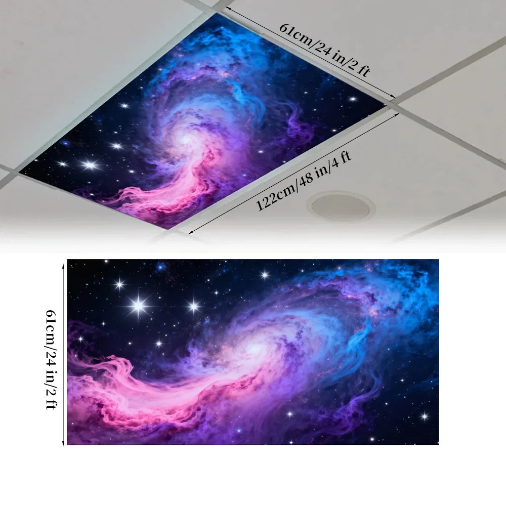 Eye-care Lampshade 120*60cm Lampshade Anti-glare 15 Styles Fluorescent Light Covers Cloud Sky Fabric Lampshade Home