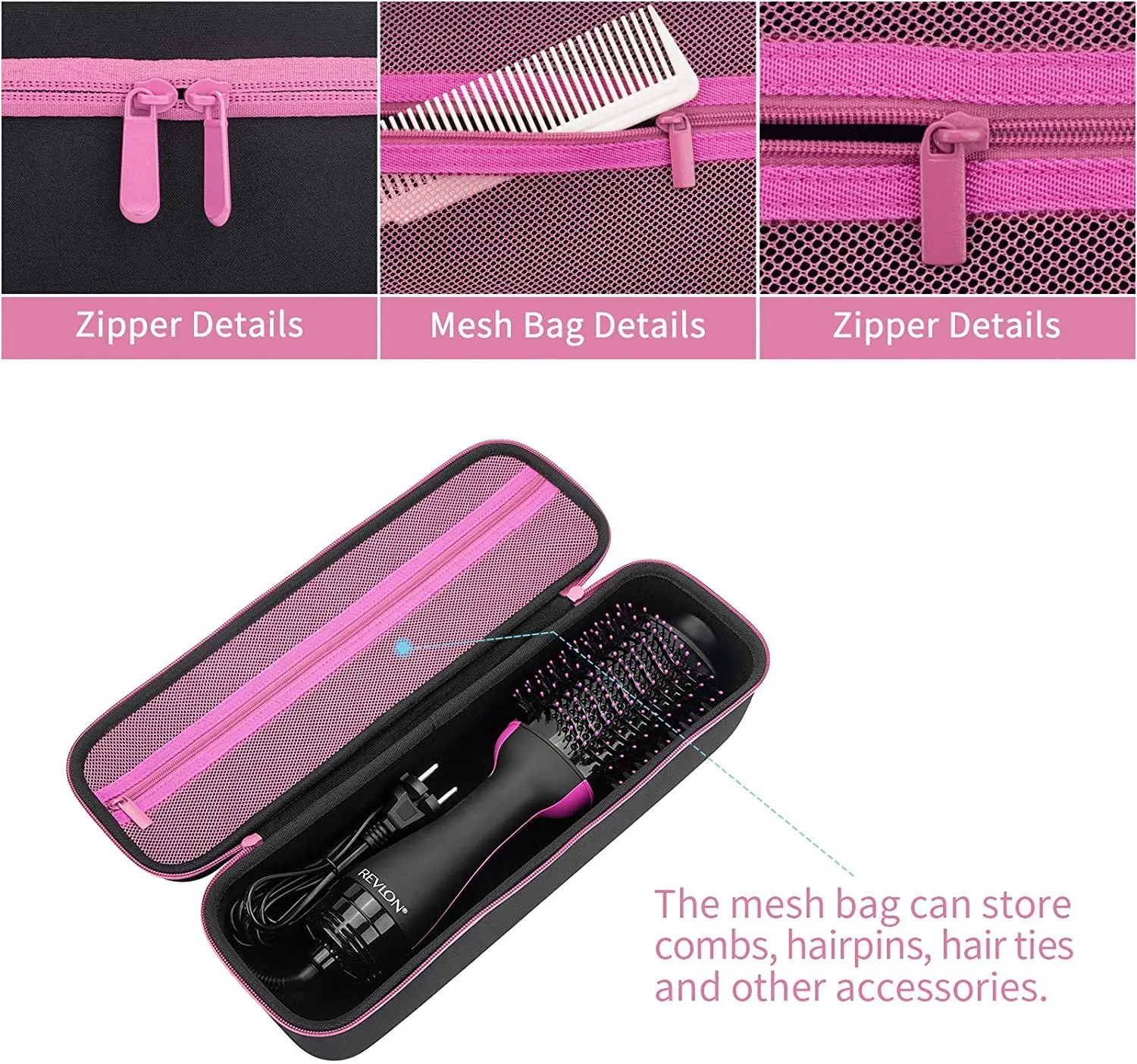 Yinke custodia rigida compatibile Revlon One-Step asciugacapelli e volumizzatore spazzola ad aria calda custodia da viaggio custodia