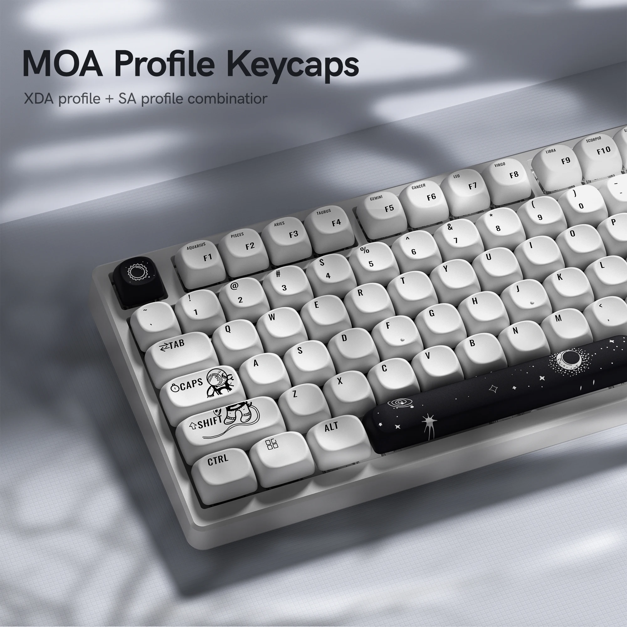 

Womier 130-клавишные колпачки для клавиатуры с профилем MOA, индивидуальные колпачки для клавиш Astronaut Dye Sub, колпачки для клавиш из ПБТ для переключателей MX, механическая клавиатура