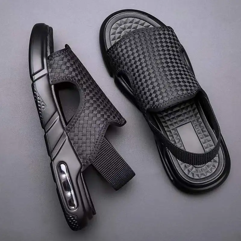Summer Flat Sandals for Men Slip-on Large Size 39-48 Beach Shoes Male Outdoor Walking Shoes Men Casual Shoes