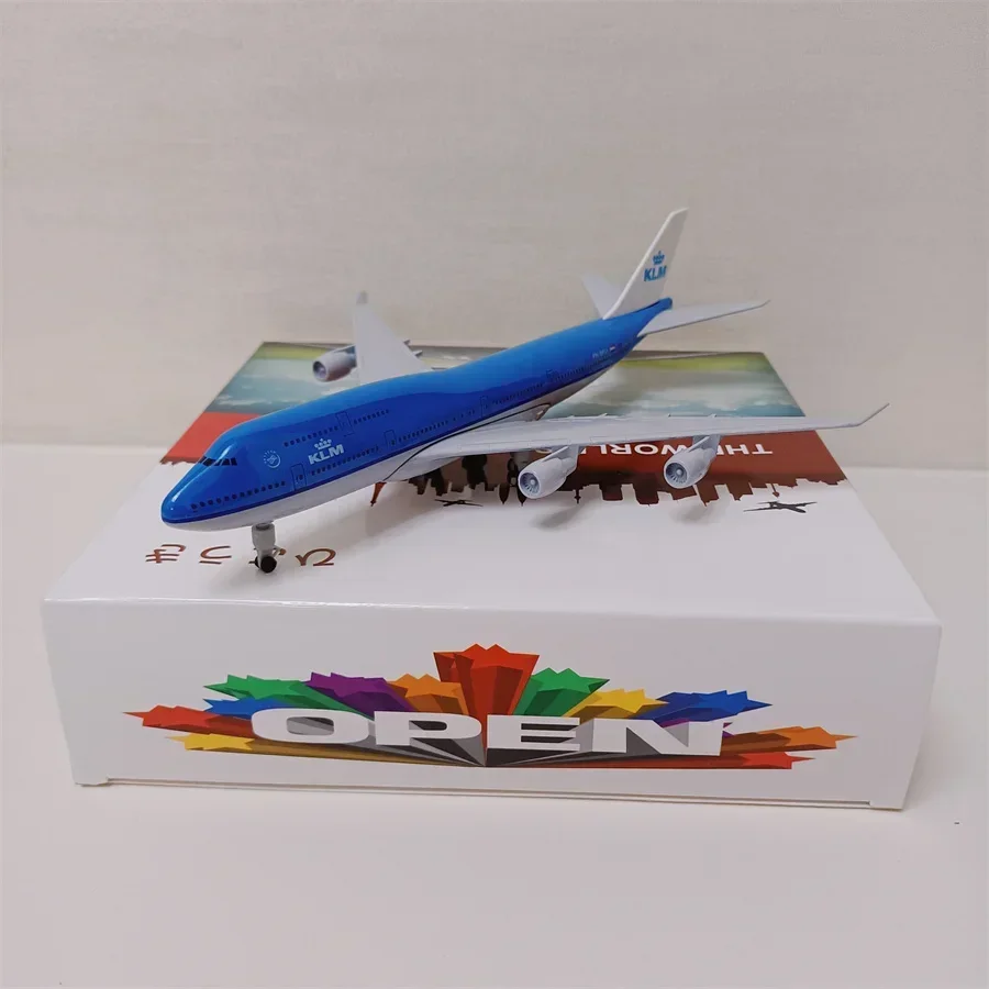 20cm Alloy Metal AIR Netherlands KLM Airline Boeing 747 B747 Airplane Model Airways Plane Model W Wheels Aircraft Aeroplane