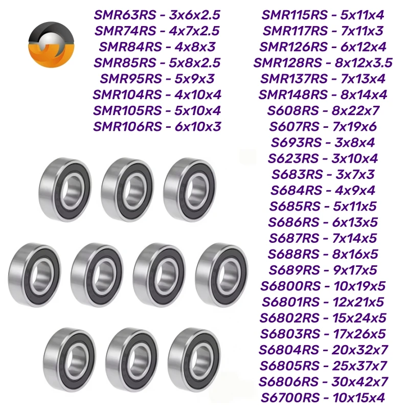 SMR115-2RS 5x11x4mm 10pcs ABEC-7 Stainless Steel Bearing Rubber Sealed 3x8x4 5x9x3 5x10x4 8x16x5 10x19x5 mm Fishing Reel Bearing