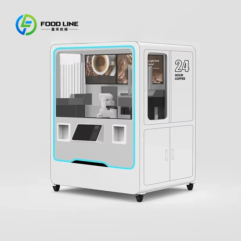 Customized Compact Coffee Robot Vending Machine Space Saving Bean to Cup One Click Operation For Small Office Coworking Space