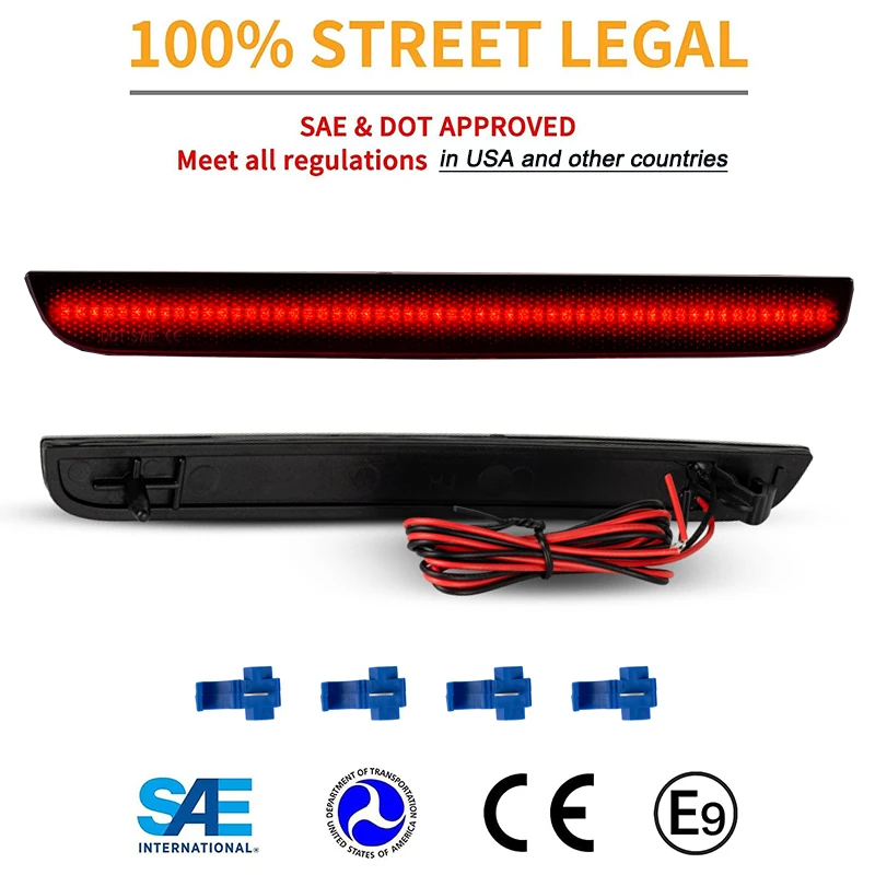 2 قطعة LED المصد الخلفي عاكس الضوء الأحمر الذيل stolight مصابيح الفرامل ل دودج تشالينجر 2015-2022 اكسسوارات السيارات OEM # 68211189AA