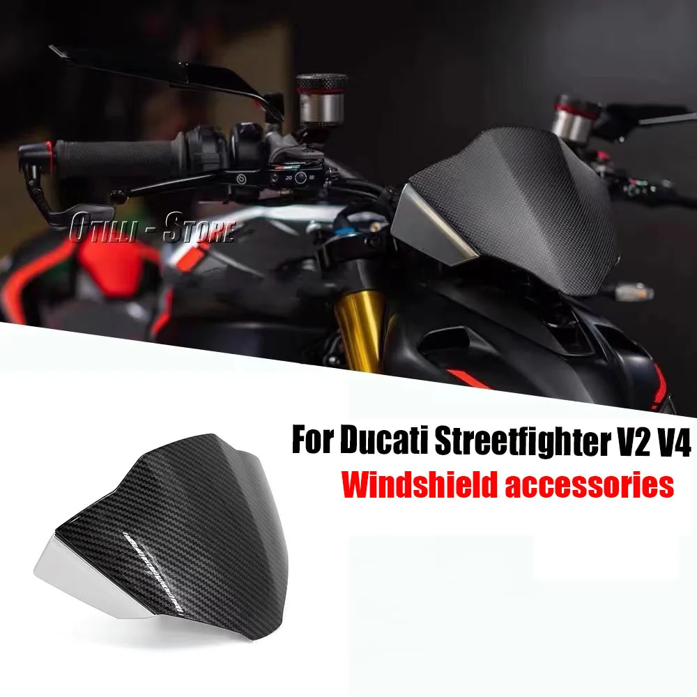 

Motorcycle Accessories For Ducati Streetfighter V4 S V4S 2021 2022 2023 Windshield Fairing Windscreen Screen Visor