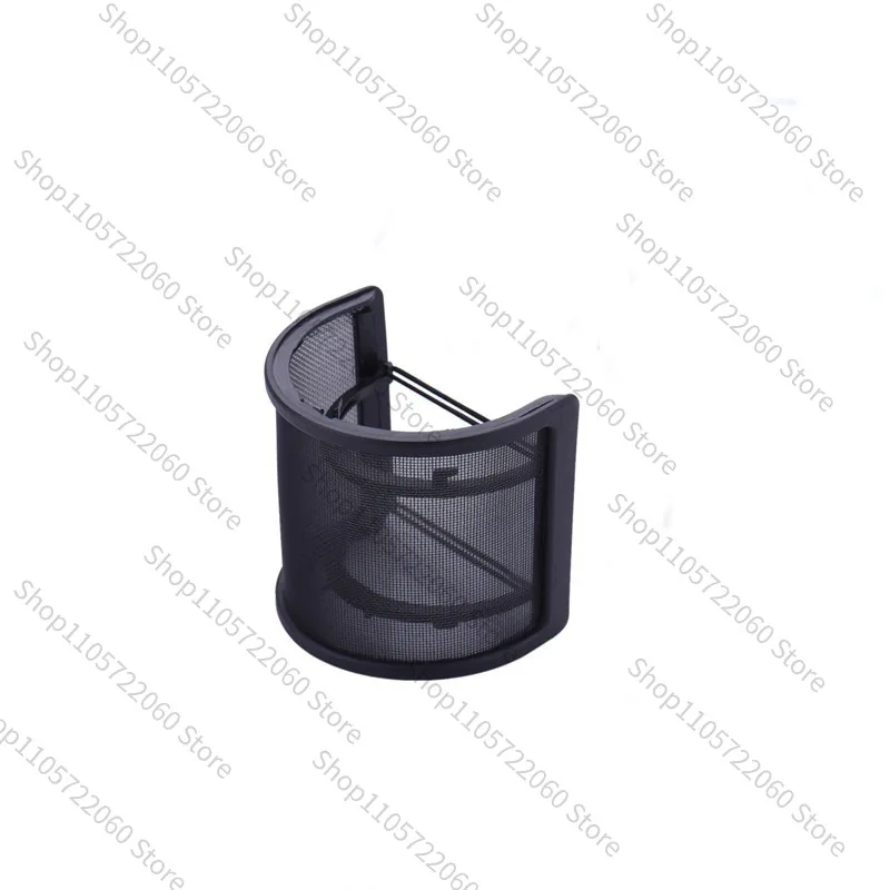 Large U-shape Metal Microphone Pop Filter, Windscreen Splash Guard, Noise Reduction Mesh for Live Recording Mic Stand