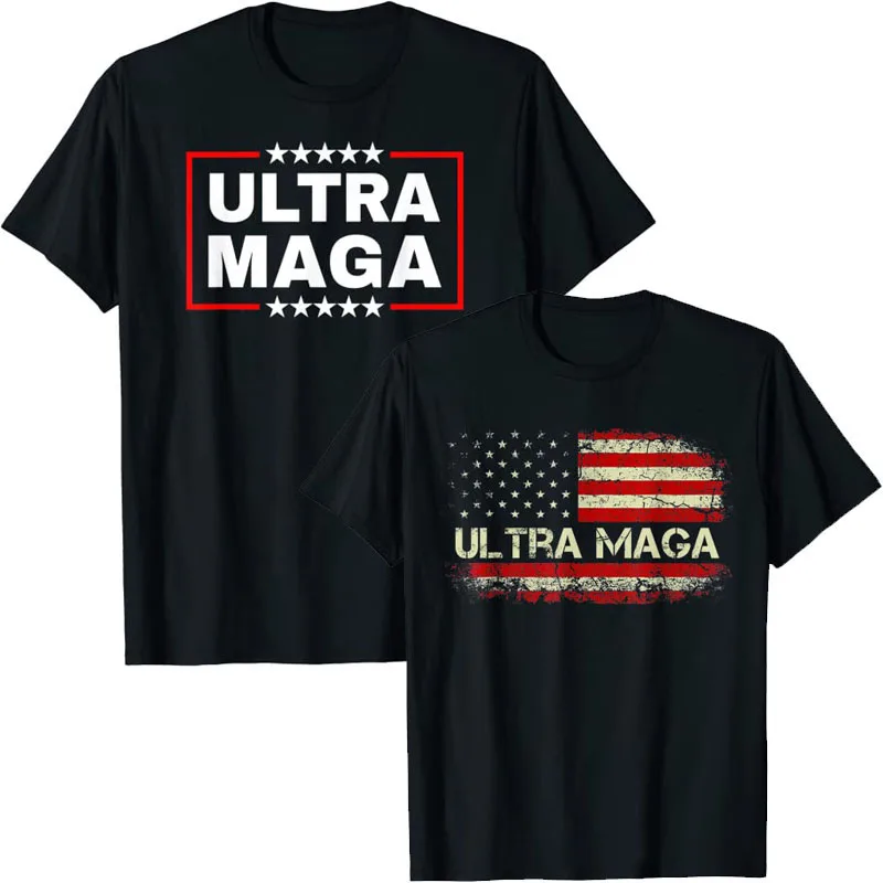 Anti Joe Biden Ultra MAGA Agenda T-Shirt US Flag Pro Trump Ultra-Maga Proud Tee Tops Political Joke Campaign Clothes